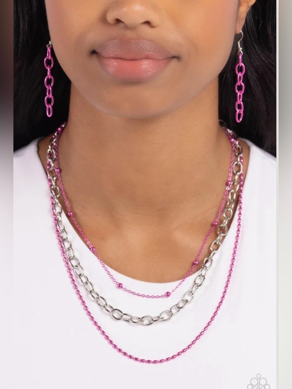 Paparazzi Necklace ~ Mardi Gras Mayhem - Pink